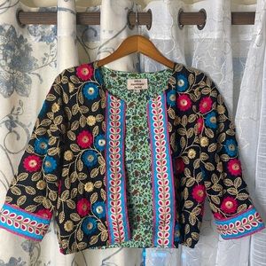 MITRA HAND EMBROIDERED BOLERO JACKET FROM THAILAND. S/M